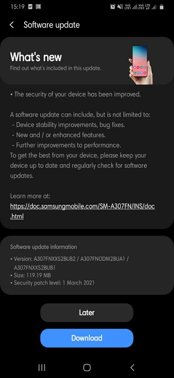 March 2021 Security Update Now Rolling Out For Samsung Galaxy A30s And A20 Sammy Fans