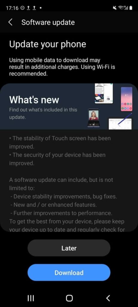 galaxy software update