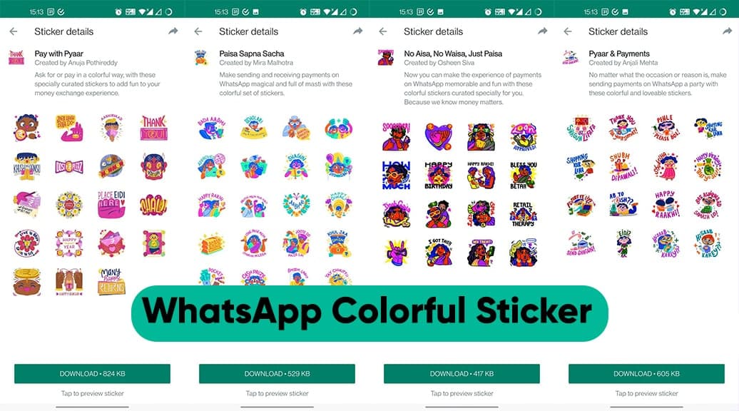 WhatsApp bringing new stickers as part of promoting payment service in