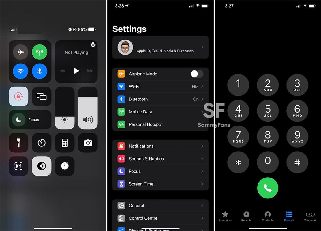 Samsung One UI 4.0 vs Apple iOS 15: Dark Mode comparison