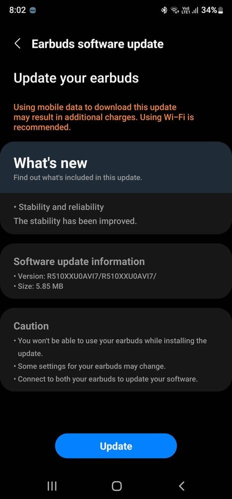 Samsung Buds 2 Pro October 2022 update