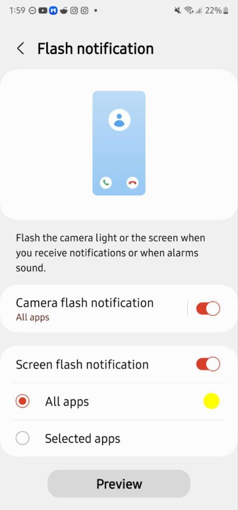 Samsung S21 One UI 5.0 Notifications