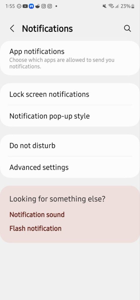 Samsung S21 One UI 5.0 Notifications