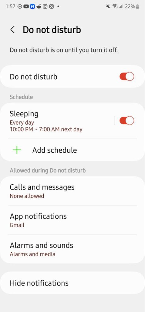 Samsung S21 One UI 5.0 Notifications