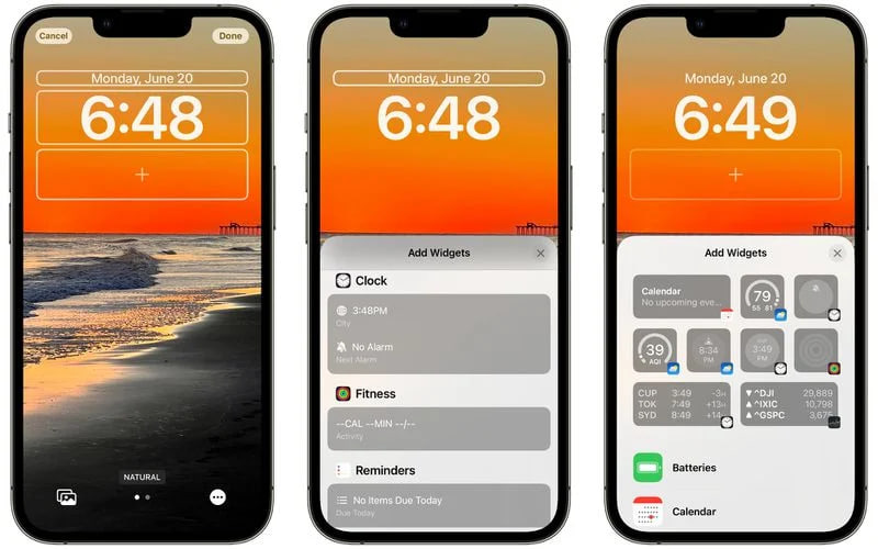 One UI 5.0 iOS 16 Lock screen widgets