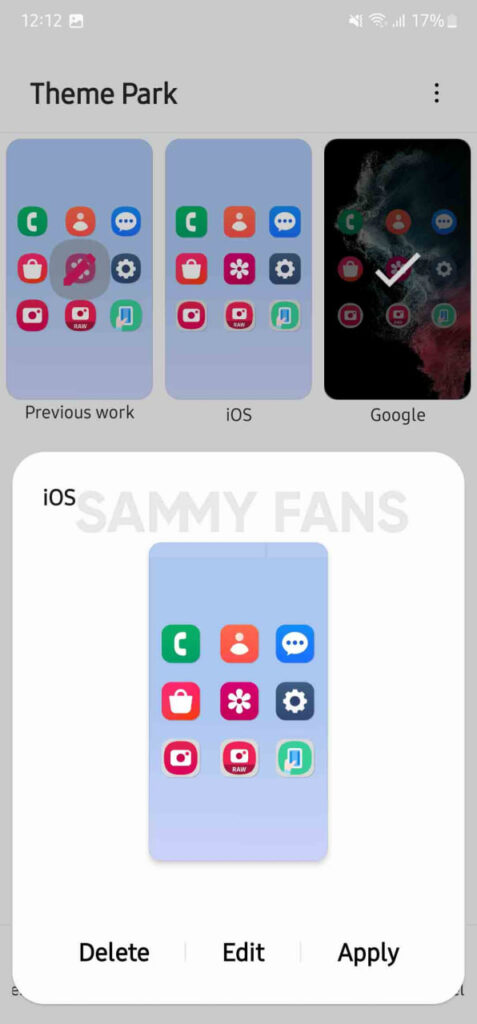 Samsung iOS icons