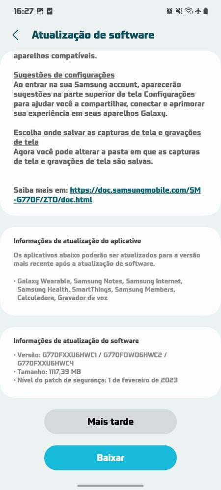 Samsung Galaxy S10 Lite One UI 5.1 Brazil