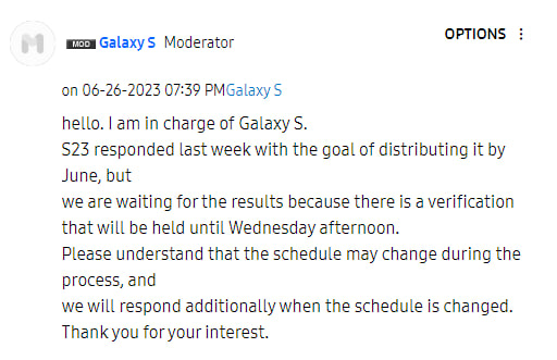 Samsung Galaxy S23 Korean June 2023 software