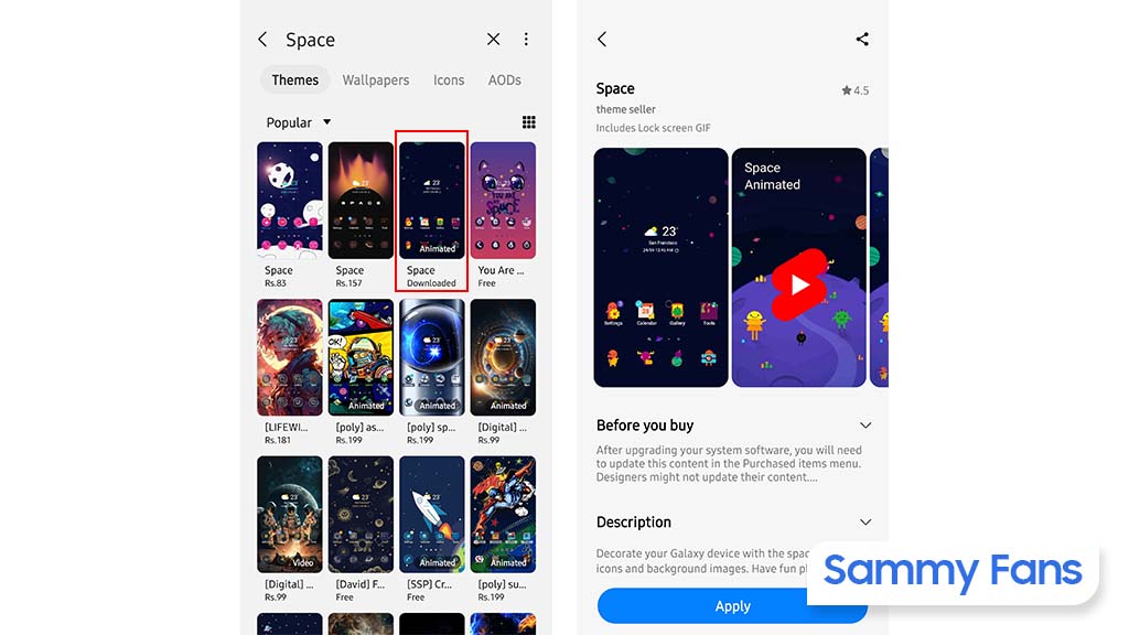 Space Galaxy Theme