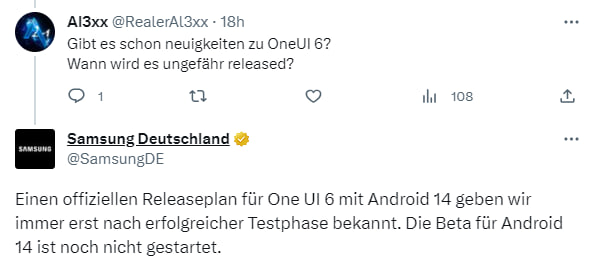 Samsung Android 14 Beta Germany X Comment