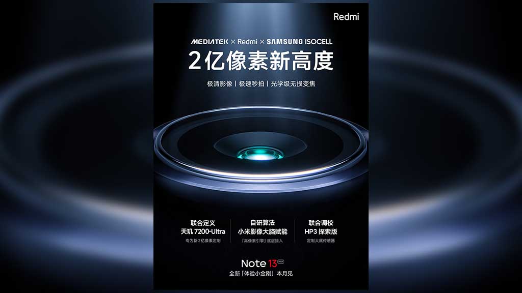 Xiaomi Redmi Note 13 Pro Plus 200MP Camera Sensor by Samsung