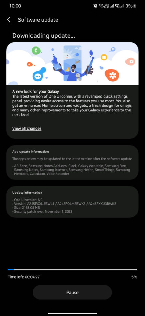 Samsung Galaxy A24 One UI 6 update