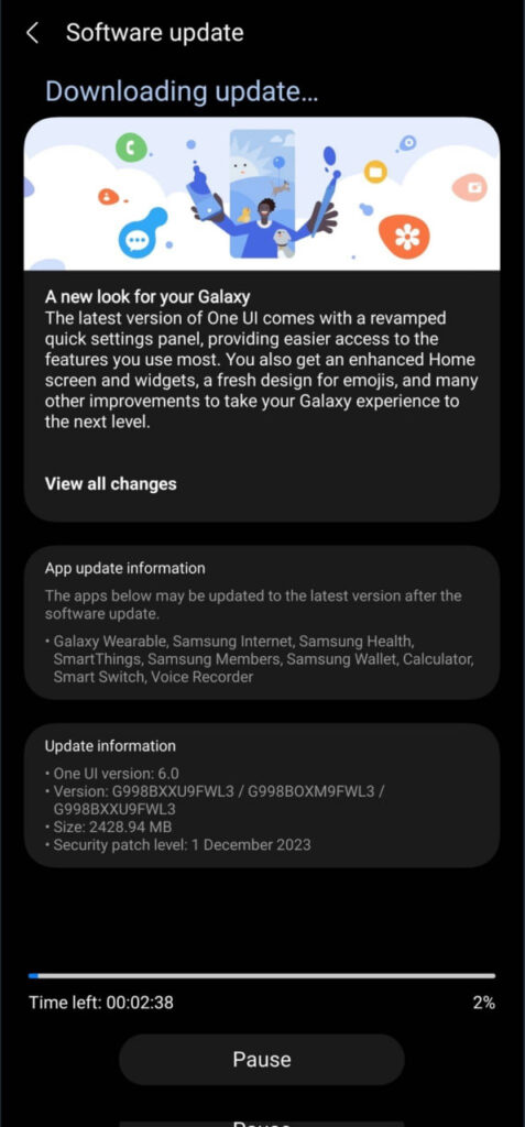 Samsung Galaxy S21 One UI 6 update
