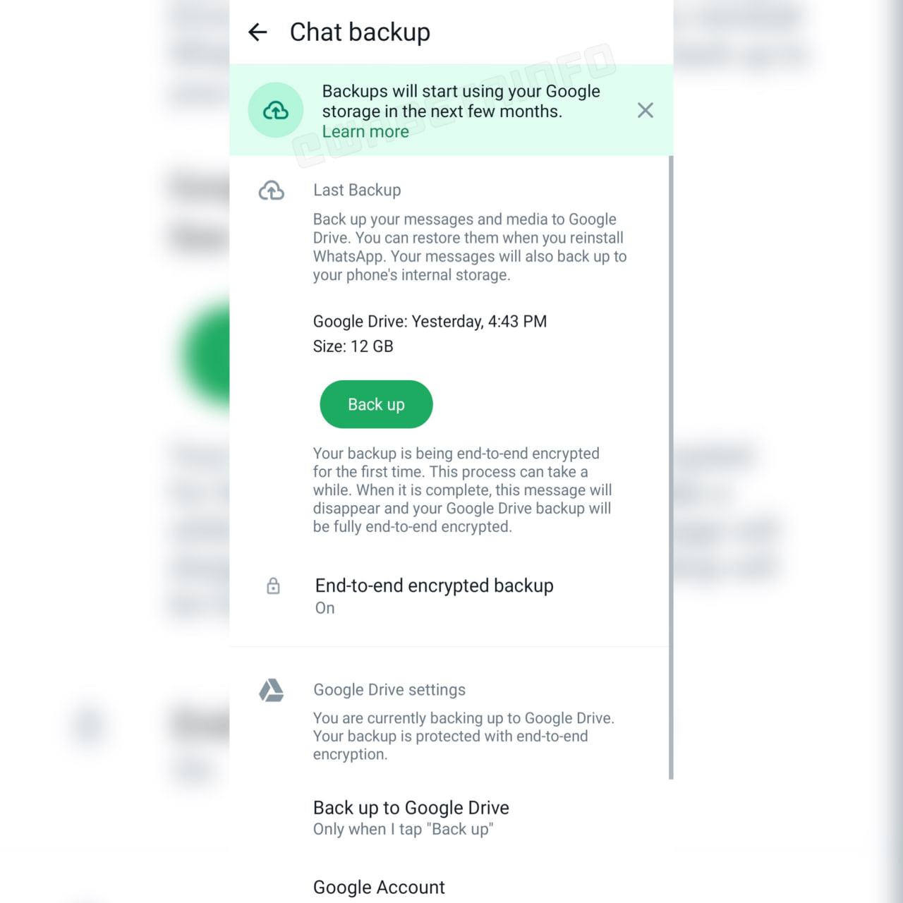 WhatsApp Chat Backup Google Drive