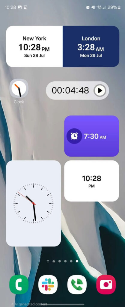 Samsung One UI 7 Clock