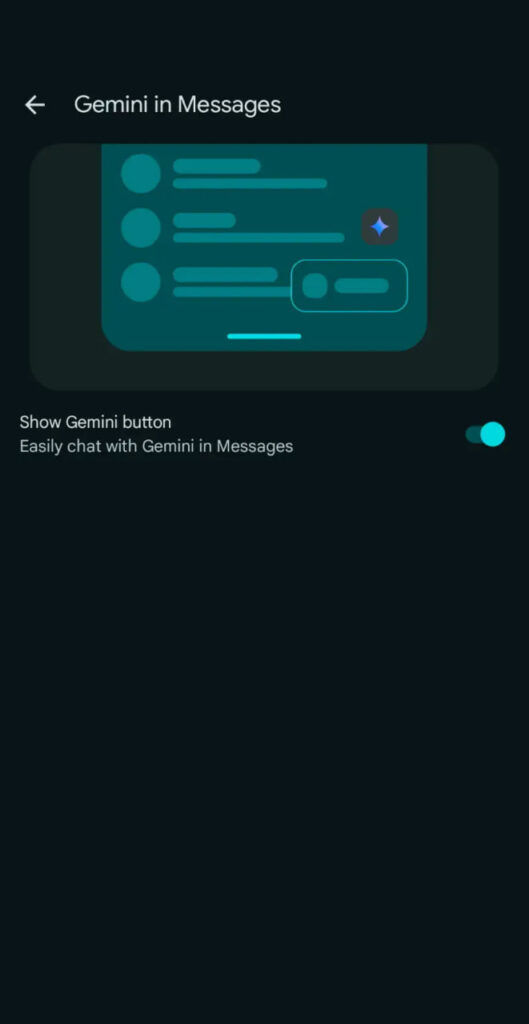 Google Messages Gemini Button hide option