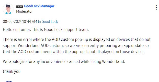 Samsung AOD wonderland issue