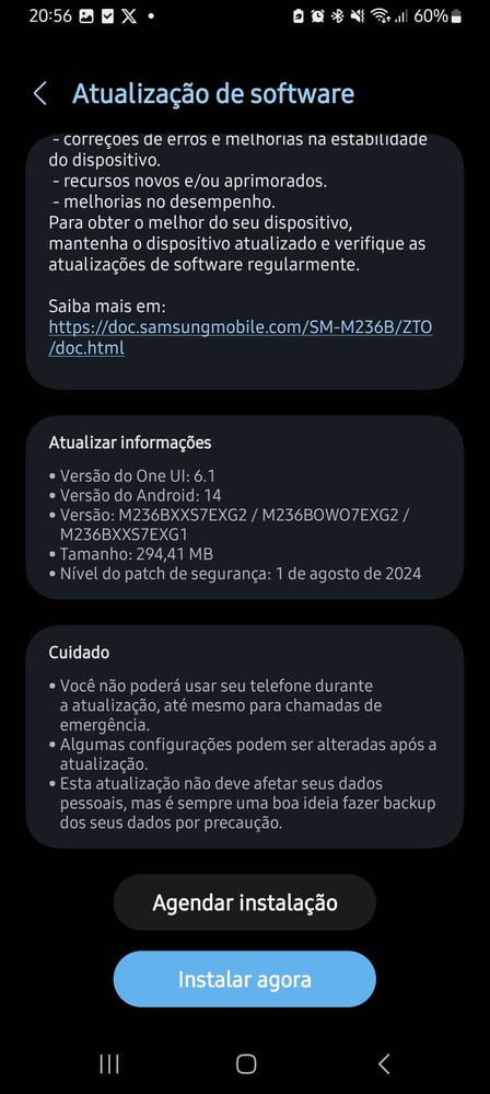 Samsung Galaxy M23 August 2024 update