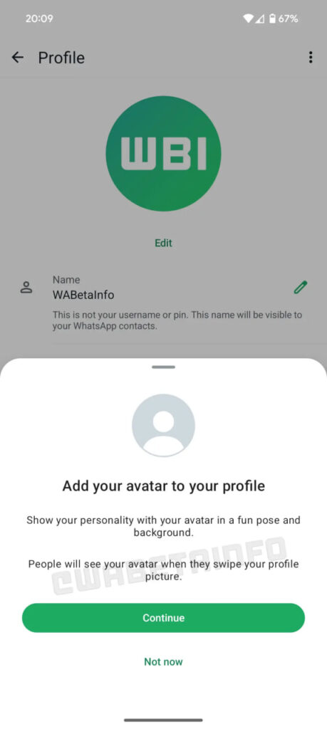 WhatsApp Avatar feature