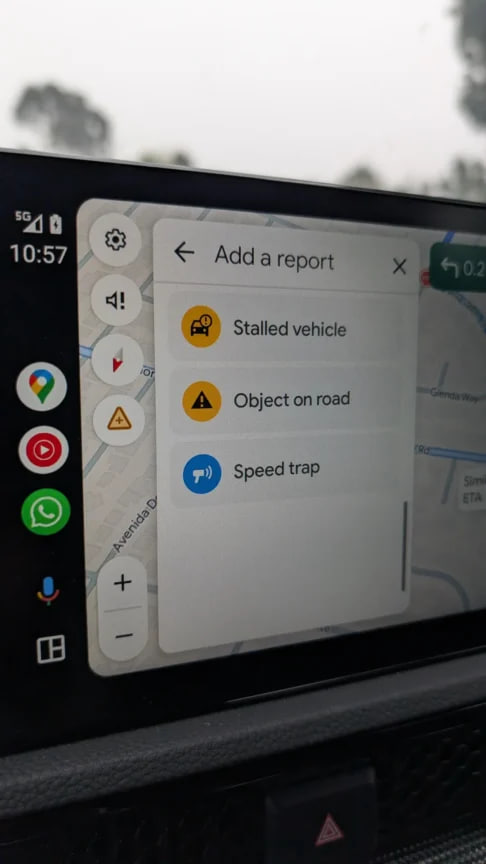 Android Auto Hazard reporting feature