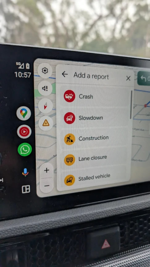 Android Auto Hazard reporting feature