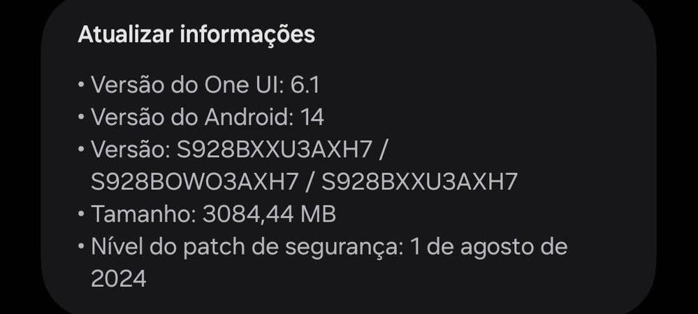 Galaxy S24 One UI 6.1.1 Brazil