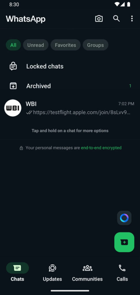 Whatsapp locked chats issue