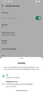 WhatsApp notification feature