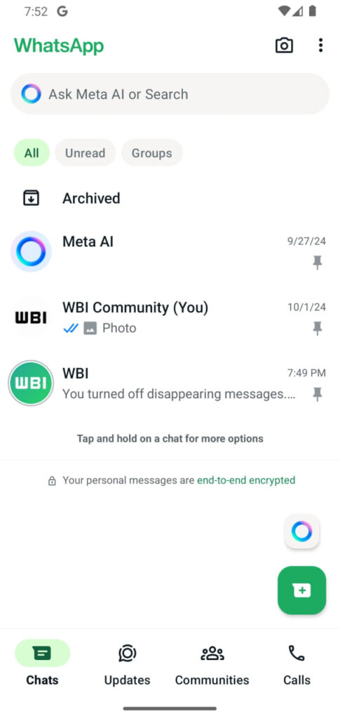 WhatsApp Grey Ring Status