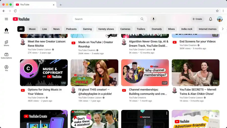 YouTube revamp UI