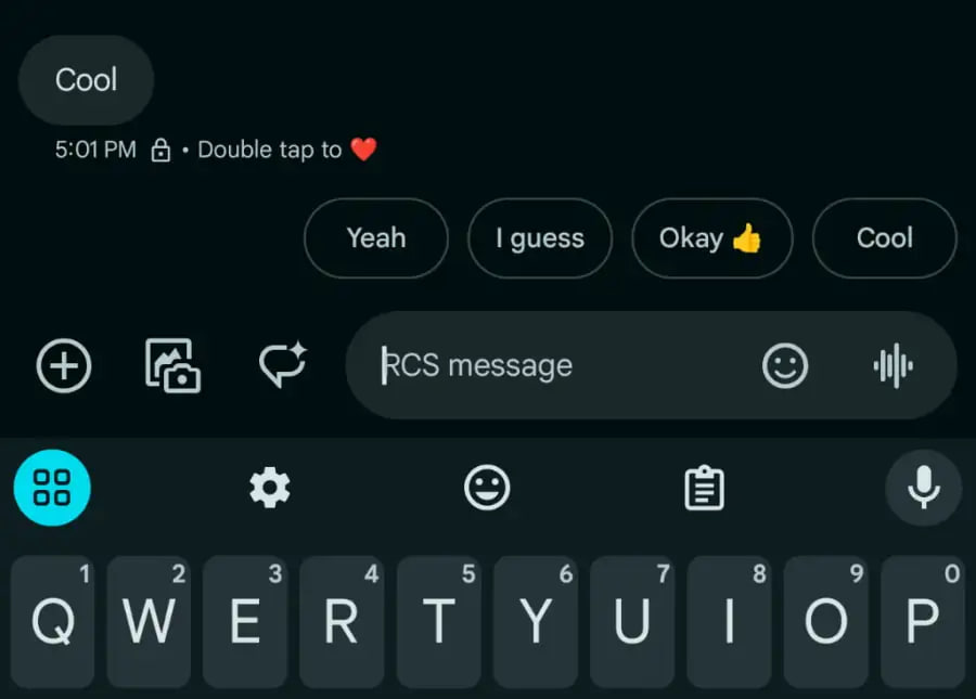 Google messages double tap to heart